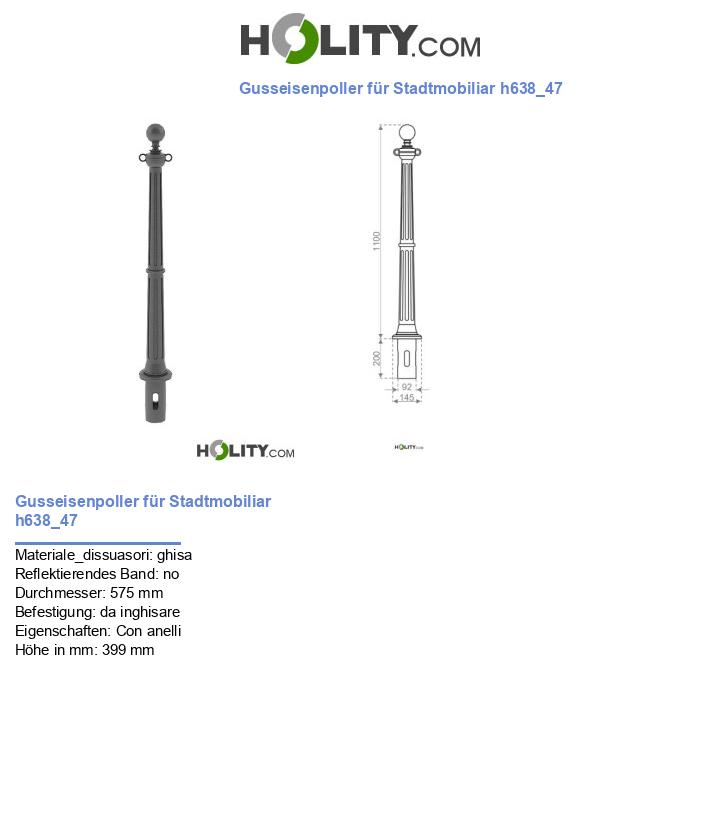 Gusseisenpoller für Stadtmobiliar h638_47