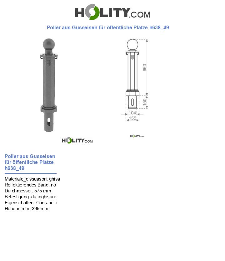Poller aus Gusseisen für öffentliche Plätze h638_49