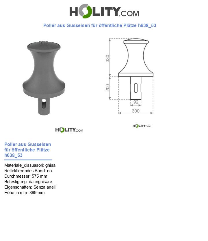 Poller aus Gusseisen für öffentliche Plätze h638_53