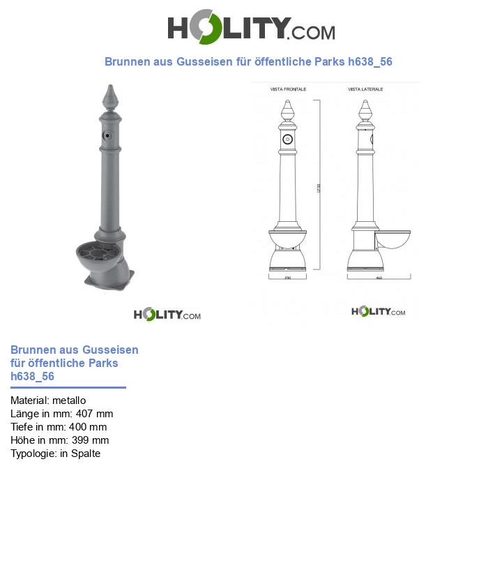 Brunnen aus Gusseisen für öffentliche Parks h638_56