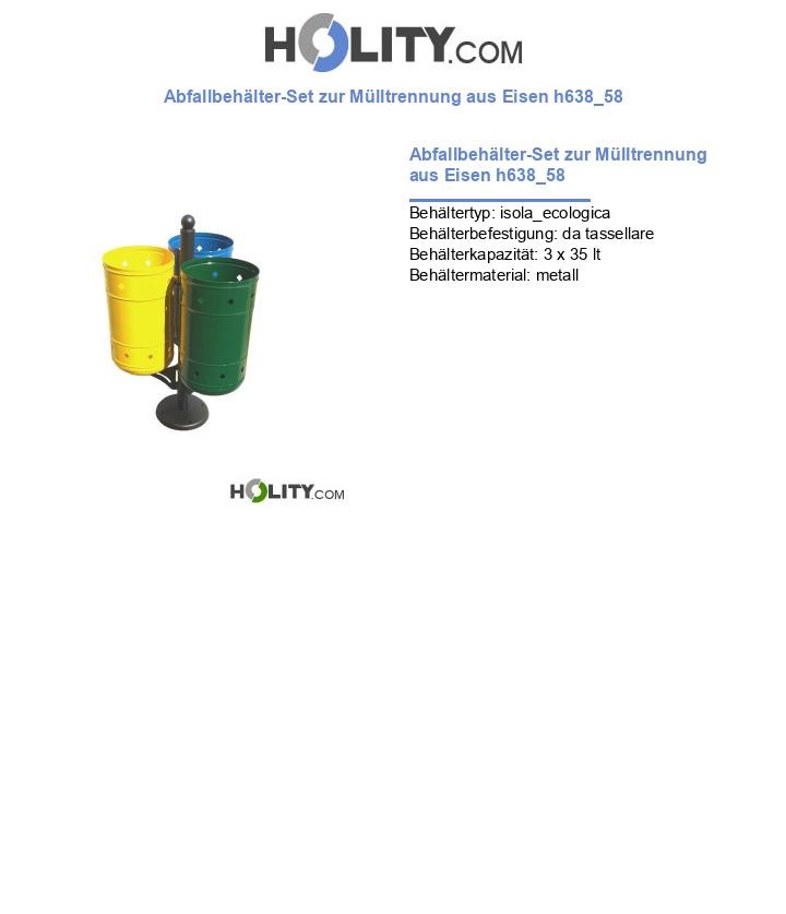 Abfallbehälter-Set zur Mülltrennung aus Eisen h638_58