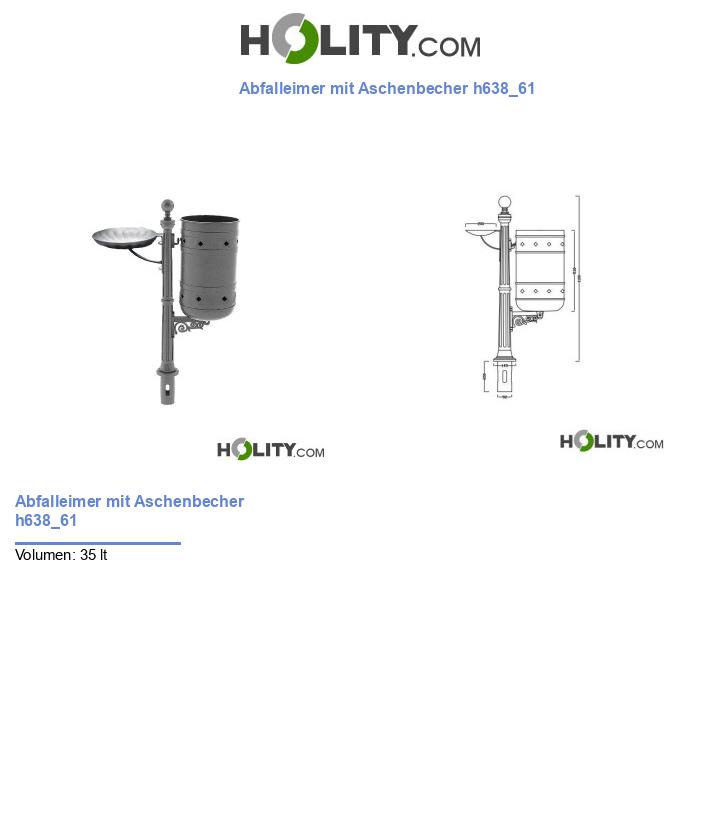 Abfalleimer mit Aschenbecher h638_61