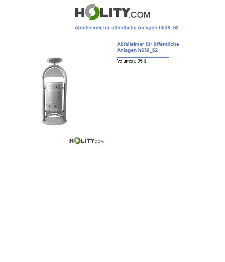 Abfalleimer für öffentliche Anlagen h638_62
