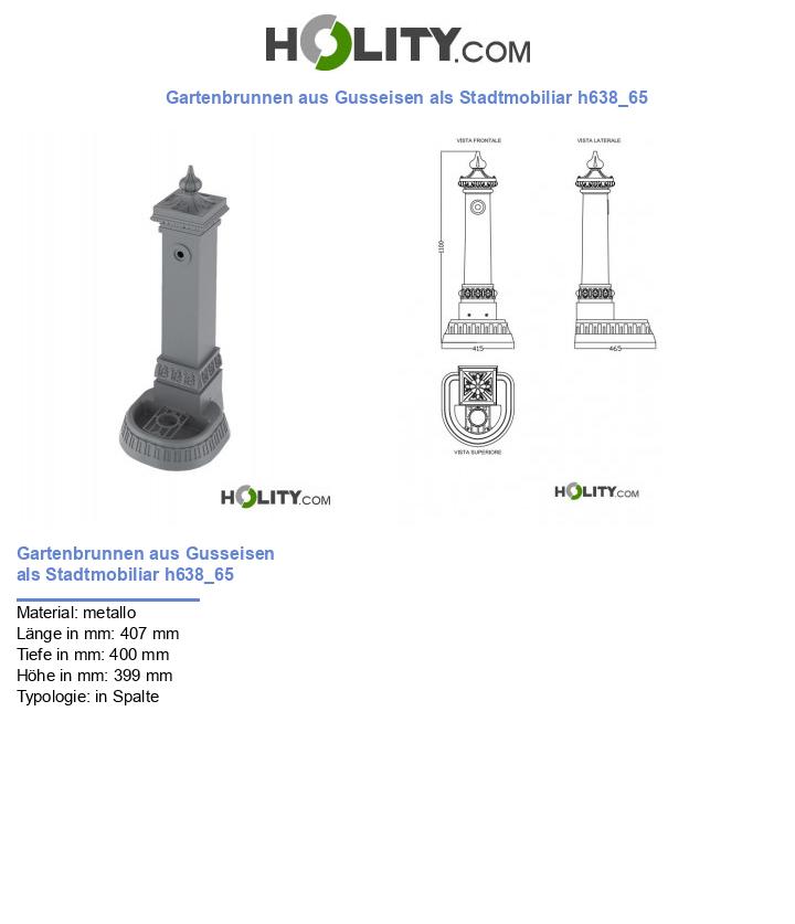 Gartenbrunnen aus Gusseisen als Stadtmobiliar h638_65