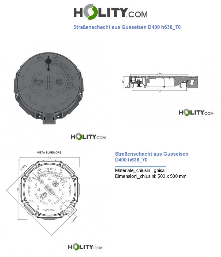 Straßenschacht aus Gusseisen D400 h638_70