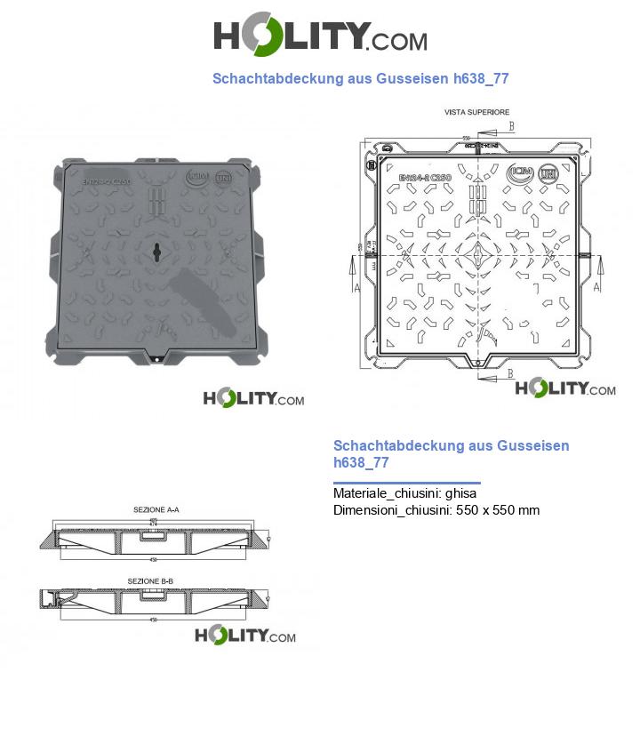 Schachtabdeckung aus Gusseisen h638_77