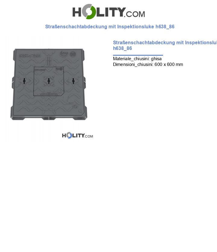 Straßenschachtabdeckung mit Inspektionsluke h638_86