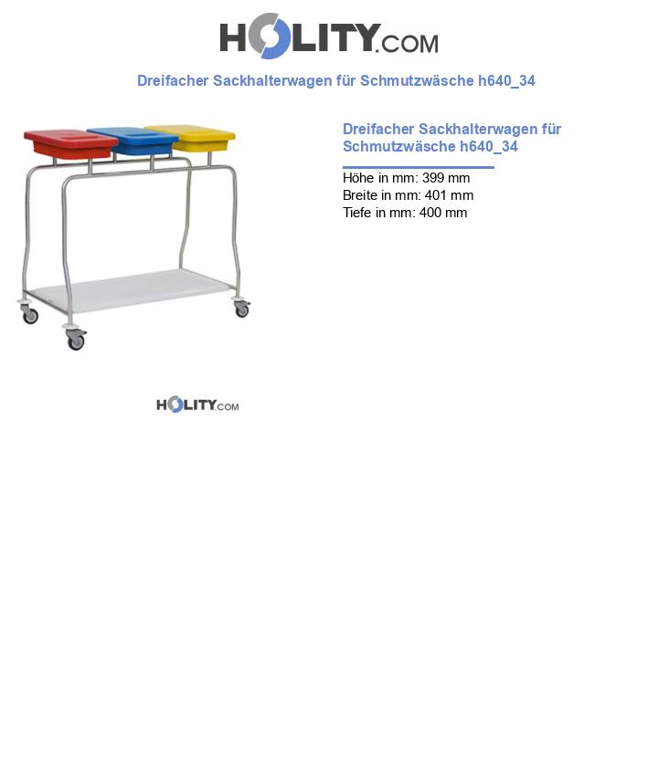 Dreifacher Sackhalterwagen für Schmutzwäsche h640_34