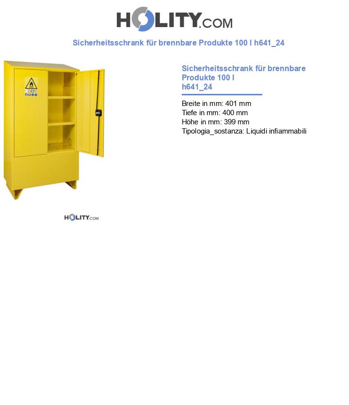 Sicherheitsschrank für brennbare Produkte 100 l h641_24