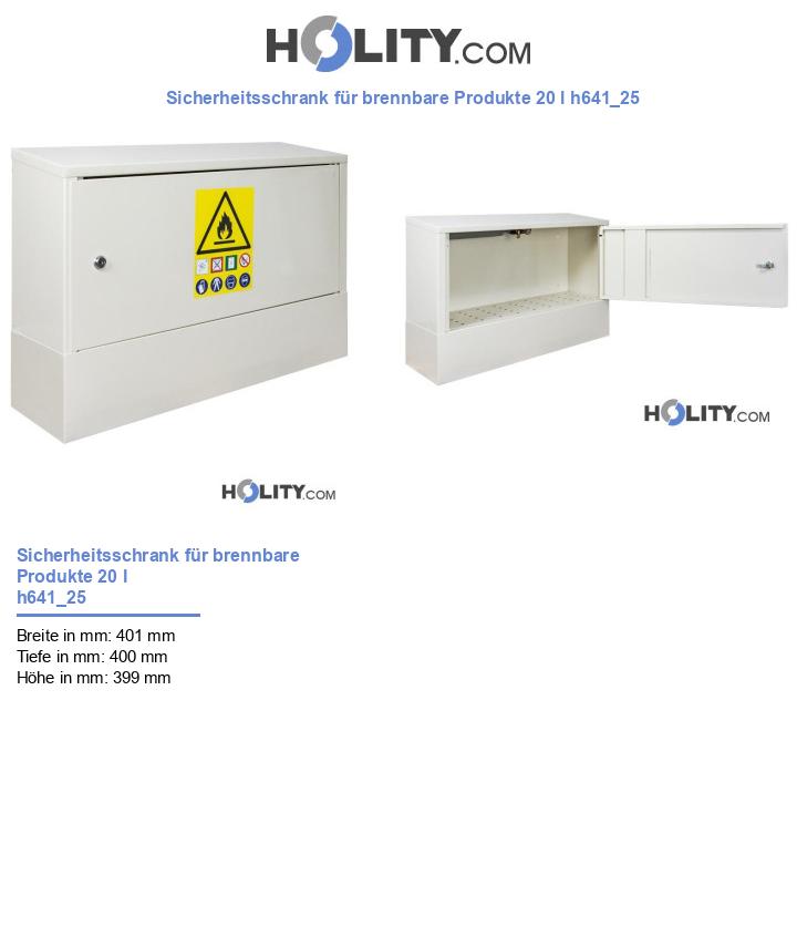 Sicherheitsschrank für brennbare Produkte 20 l h641_25