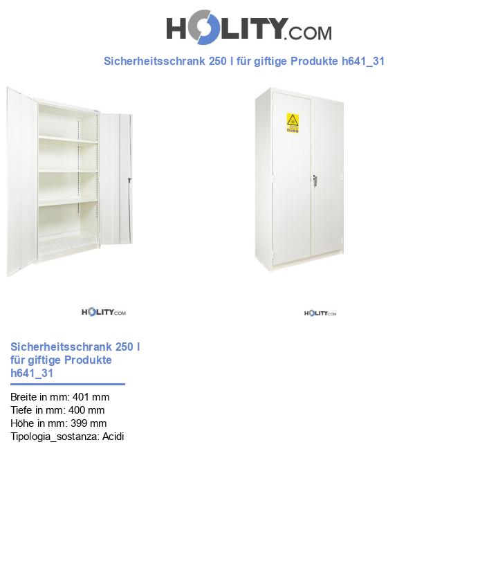 Sicherheitsschrank 250 l für giftige Produkte h641_31