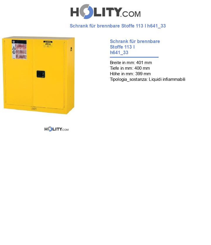 Schrank für brennbare Stoffe 113 l h641_33