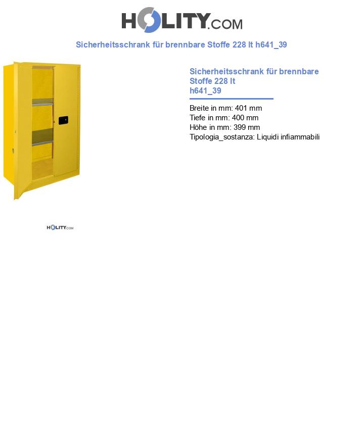 Sicherheitsschrank für brennbare Stoffe 228 lt h641_39