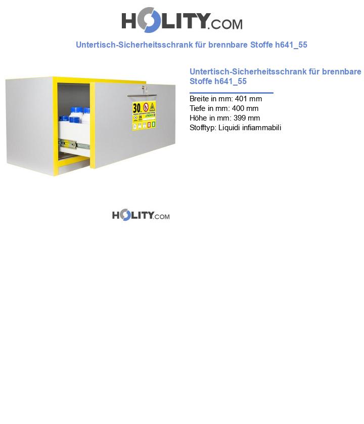 Untertisch-Sicherheitsschrank für brennbare Stoffe h641_55