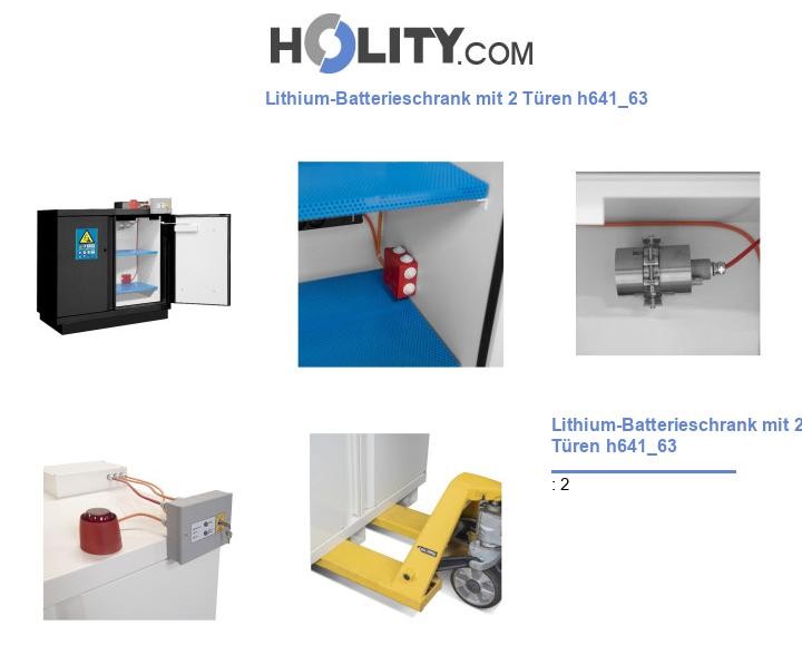 Lithium-Batterieschrank mit 2 Türen h641_63