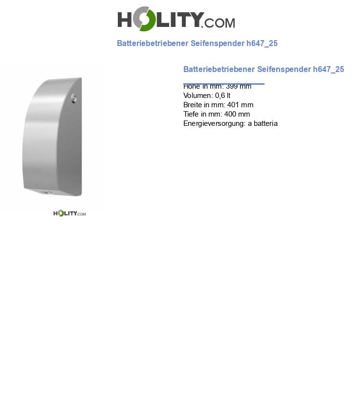 Batteriebetriebener Seifenspender h647_25