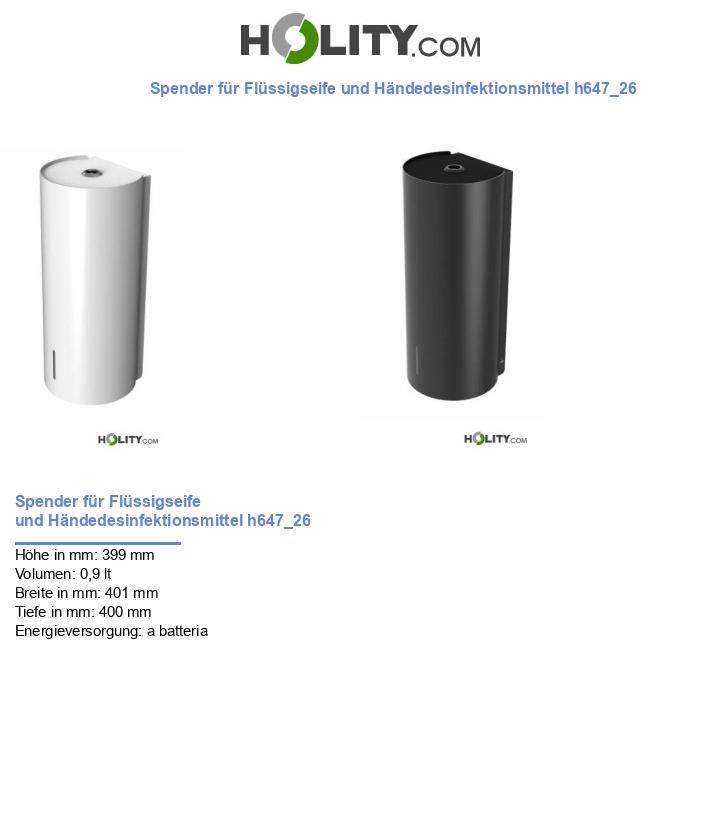 Spender für Flüssigseife und Händedesinfektionsmittel h647_26