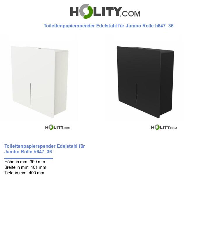 Toilettenpapierspender Edelstahl für Jumbo Rolle h647_36