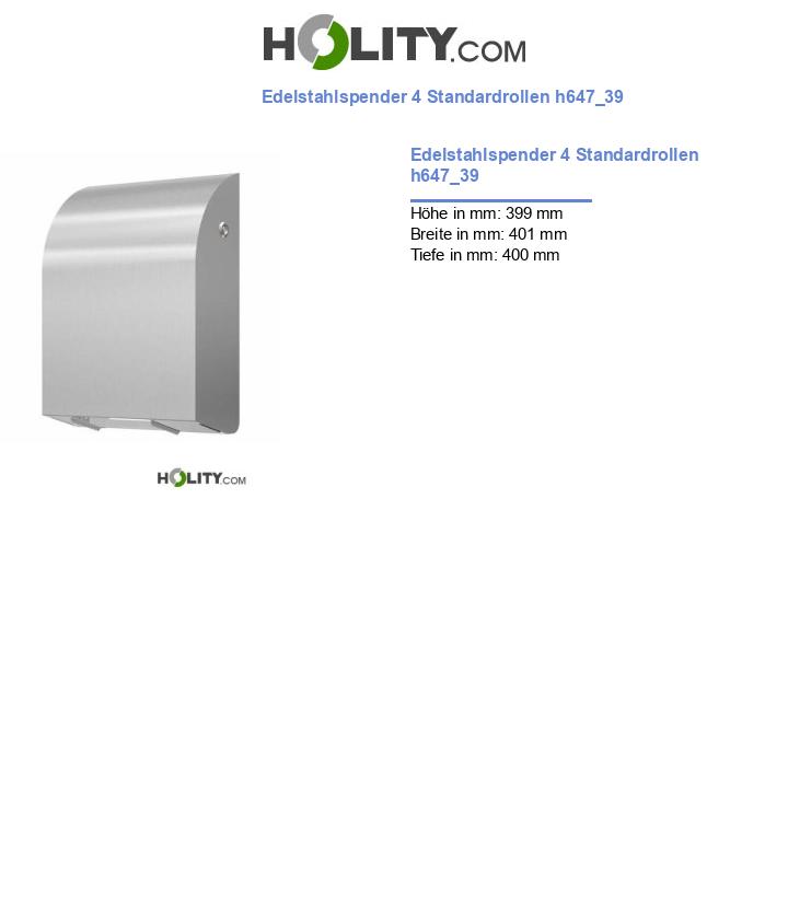 Edelstahlspender 4 Standardrollen h647_39