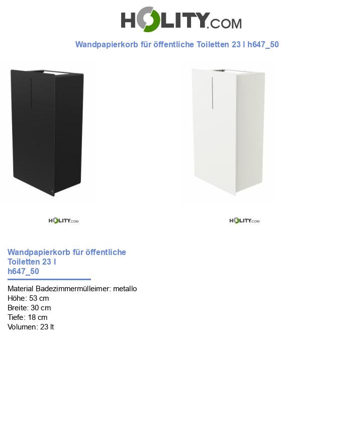 Wandpapierkorb für öffentliche Toiletten 23 l h647_50