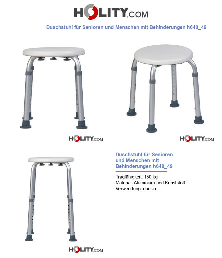 Duschstuhl für Senioren und Menschen mit Behinderungen h648_49