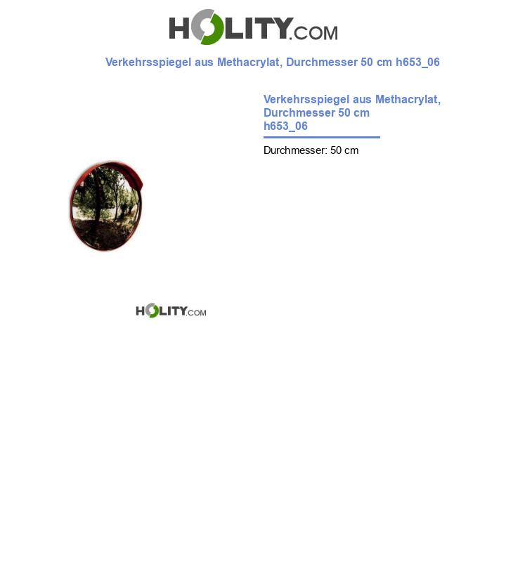 Verkehrsspiegel aus Methacrylat, Durchmesser 50 cm h653_06