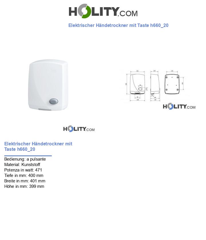 Elektrischer Händetrockner mit Taste h660_20