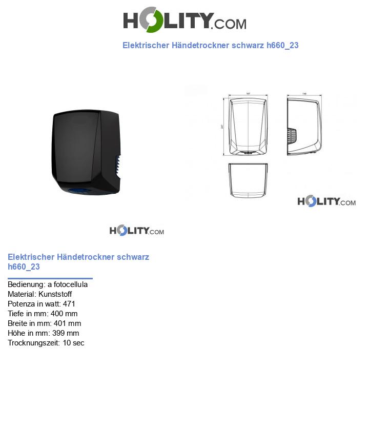 Elektrischer Händetrockner schwarz h660_23