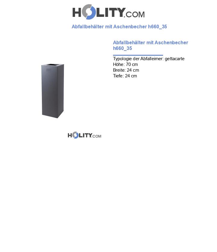 Abfallbehälter mit Aschenbecher h660_35