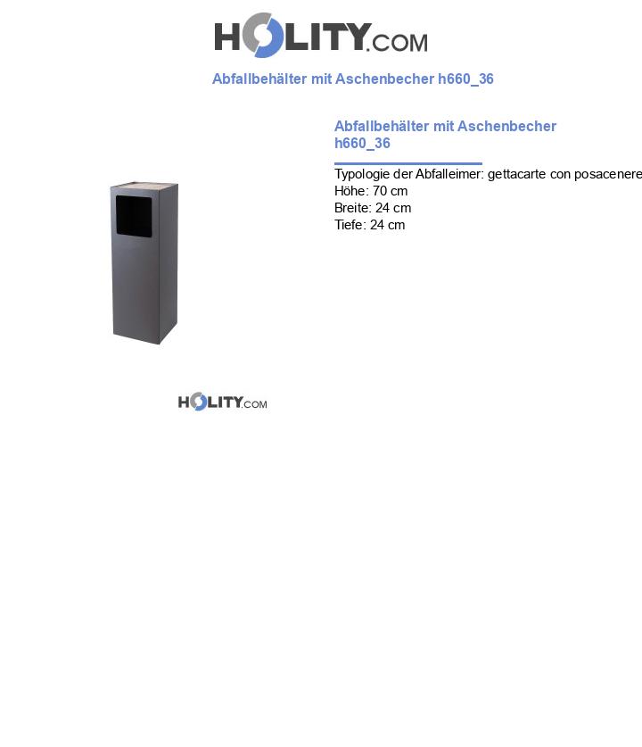 Abfallbehälter mit Aschenbecher h660_36