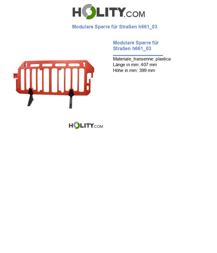 Modulare Sperre für Straßen h661_03