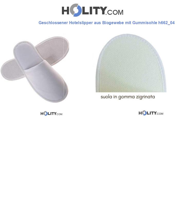 Geschlossener Hotelslipper aus Biogewebe mit Gummisohle h662_04