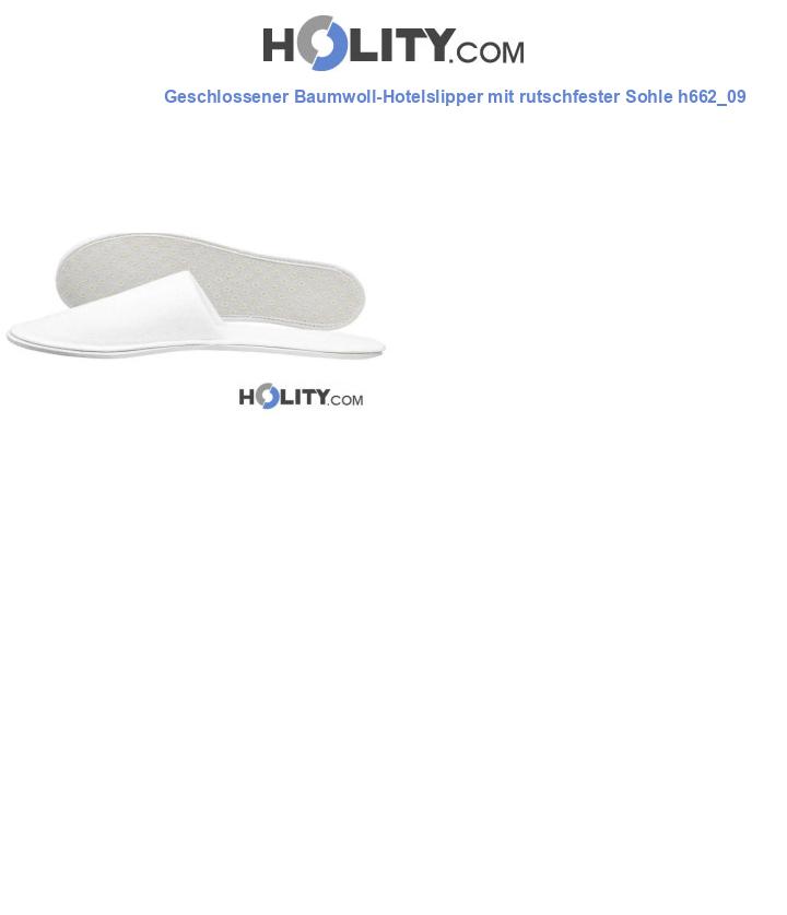 Geschlossener Baumwoll-Hotelslipper mit rutschfester Sohle h662_09