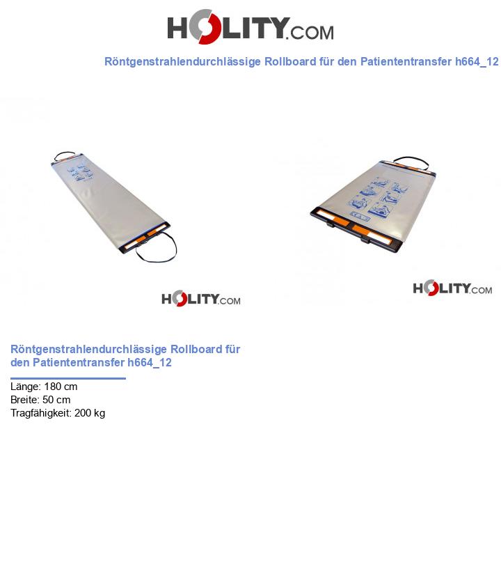 Röntgenstrahlendurchlässige Rollboard für den Patiententransfer h664_12