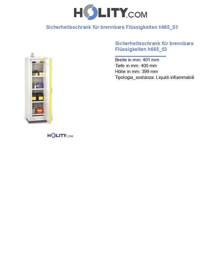 Sicherheitsschrank für brennbare Flüssigkeiten h665_03