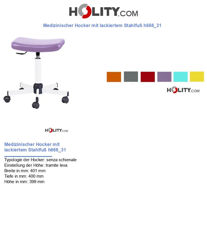 Medizinischer Hocker mit lackiertem Stahlfuß h666_31