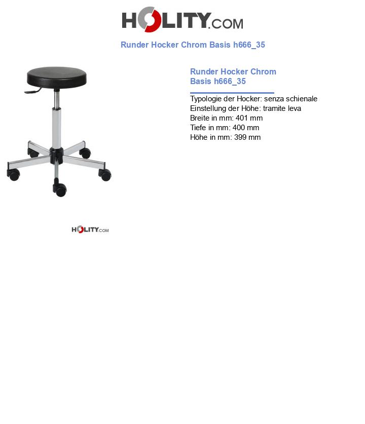 Runder Hocker Chrom Basis h666_35