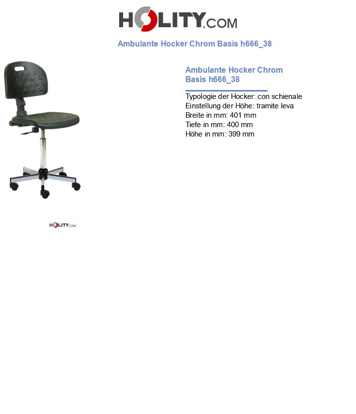 Ambulante Hocker Chrom Basis h666_38