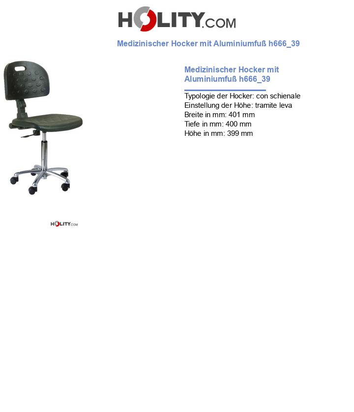 Medizinischer Hocker mit Aluminiumfuß h666_39
