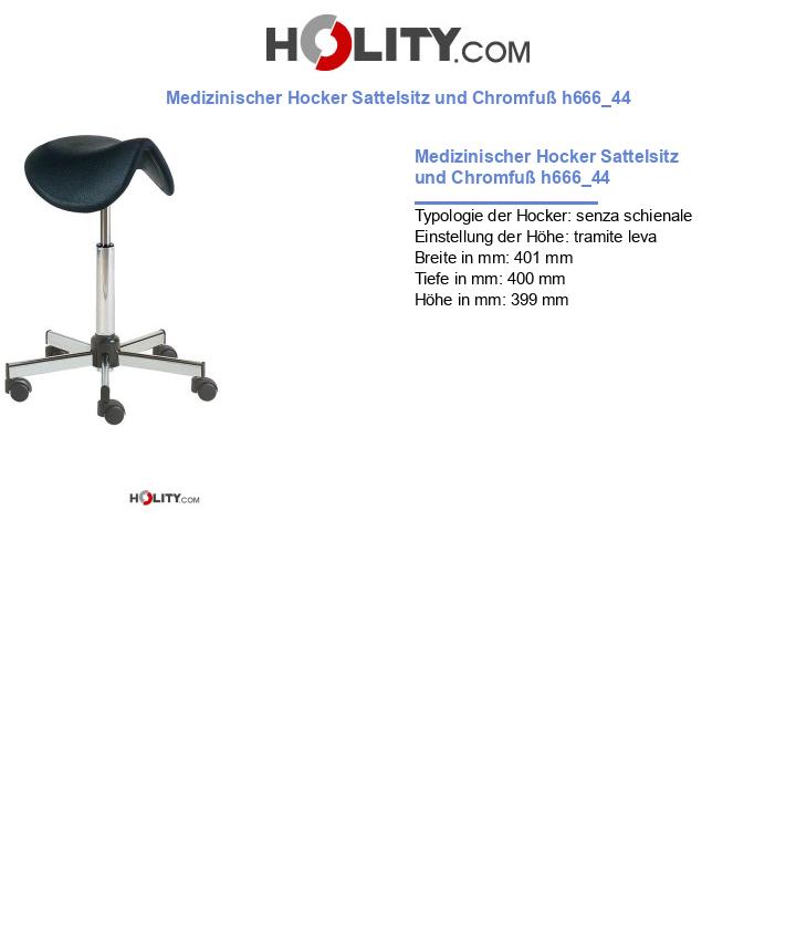 Medizinischer Hocker Sattelsitz und Chromfuß h666_44