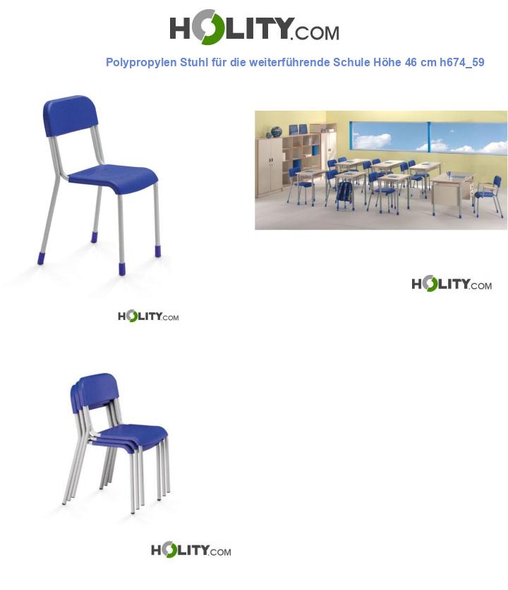 Polypropylen Stuhl für die weiterführende Schule Höhe 46 cm h674_59
