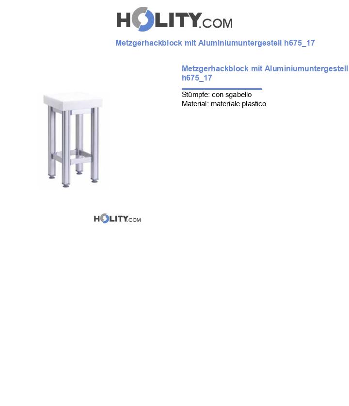 Metzgerhackblock mit Aluminiumuntergestell h675_17