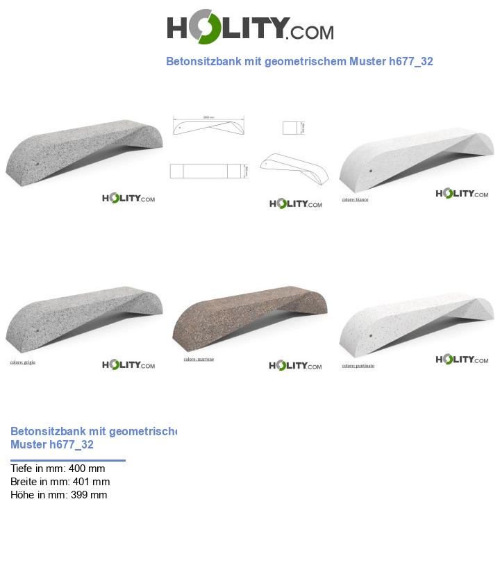 Betonsitzbank mit geometrischem Muster h677_32