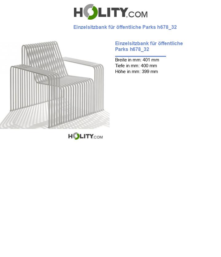 Einzelsitzbank für öffentliche Parks h678_32