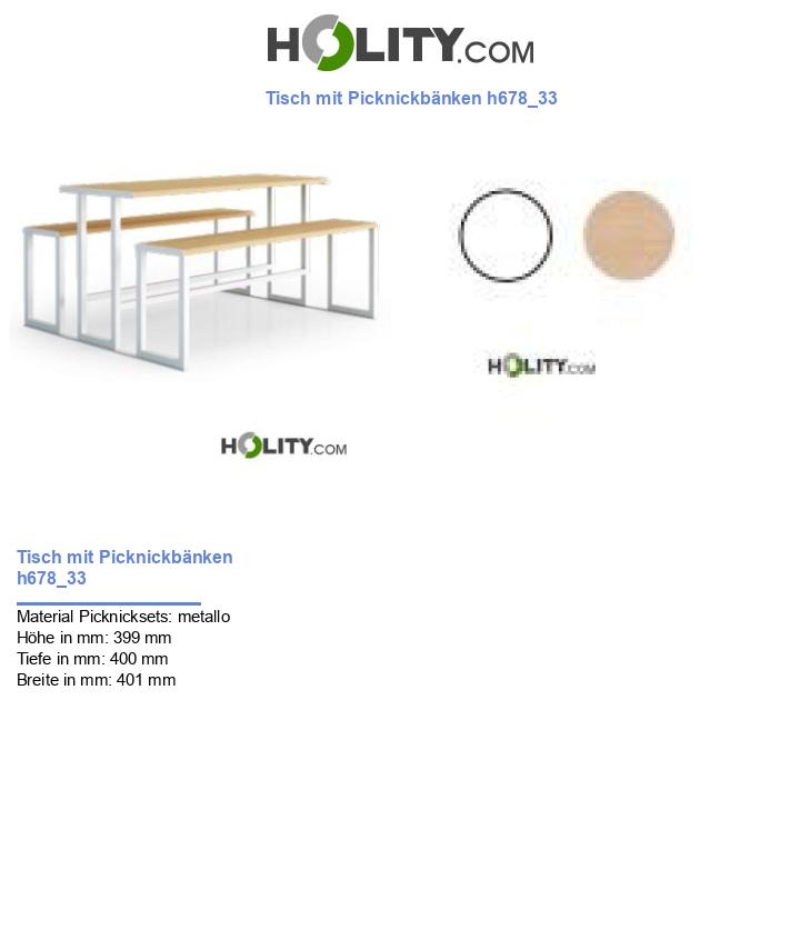 Tisch mit Picknickbänken h678_33