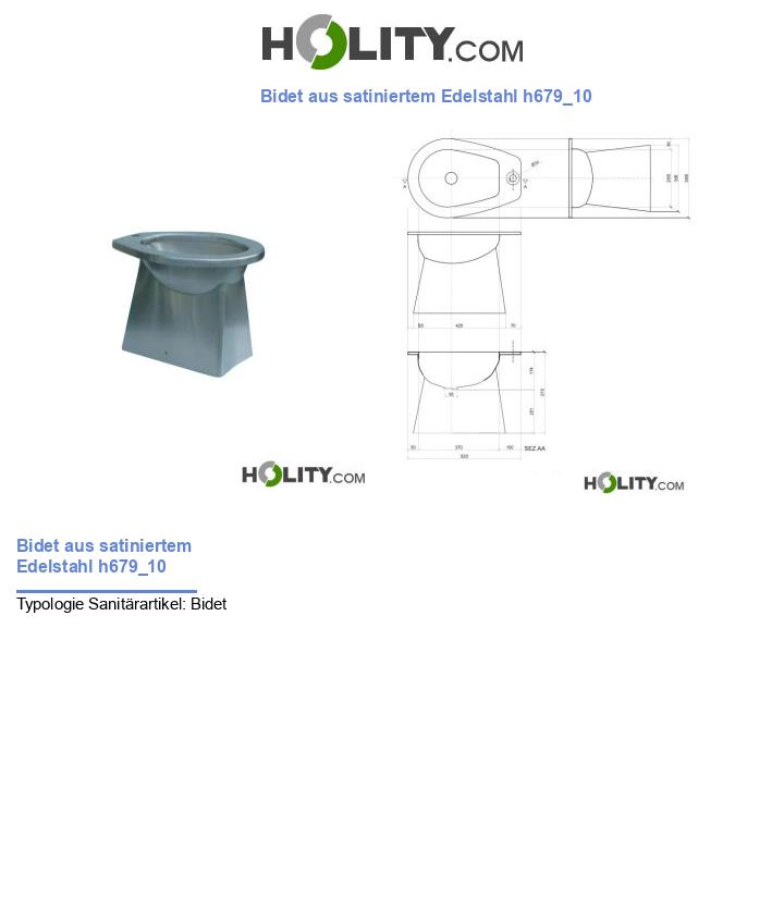 Bidet aus satiniertem Edelstahl h679_10