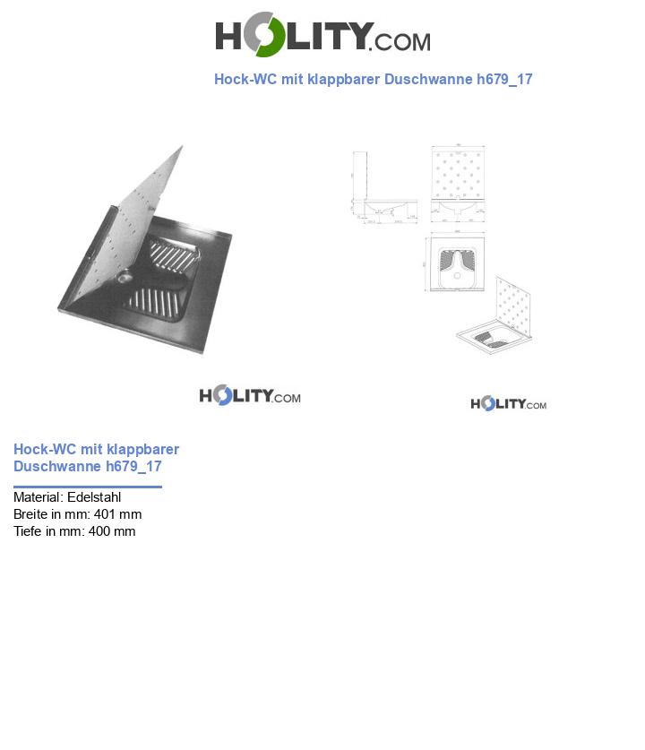 Hock-WC mit klappbarer Duschwanne h679_17