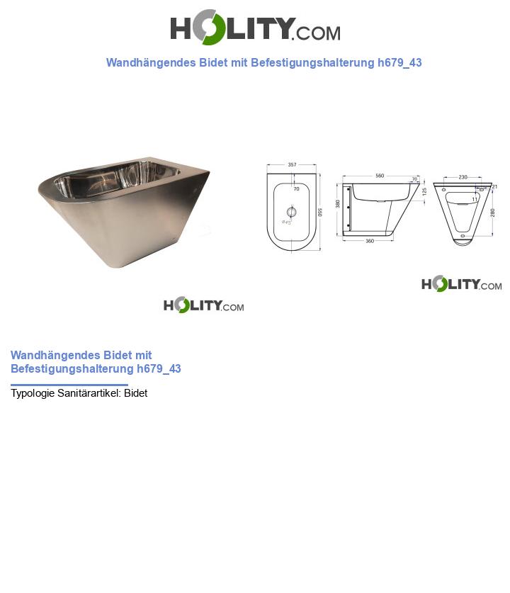 Wandhängendes Bidet mit Befestigungshalterung h679_43
