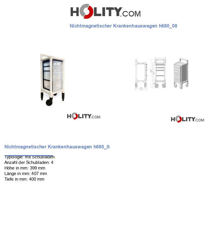 Nichtmagnetischer Krankenhauswagen h680_08