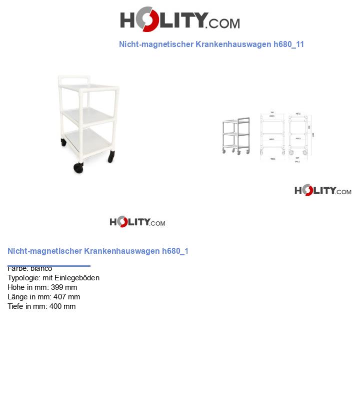 Nicht-magnetischer Krankenhauswagen h680_11